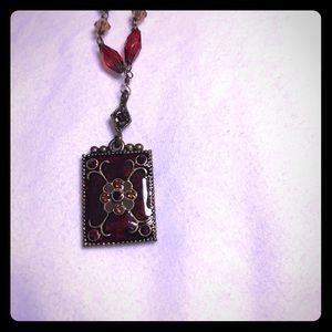 1928 Red Beaded Necklace